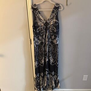 Cato Black and Cream Patterned Maxi Dress